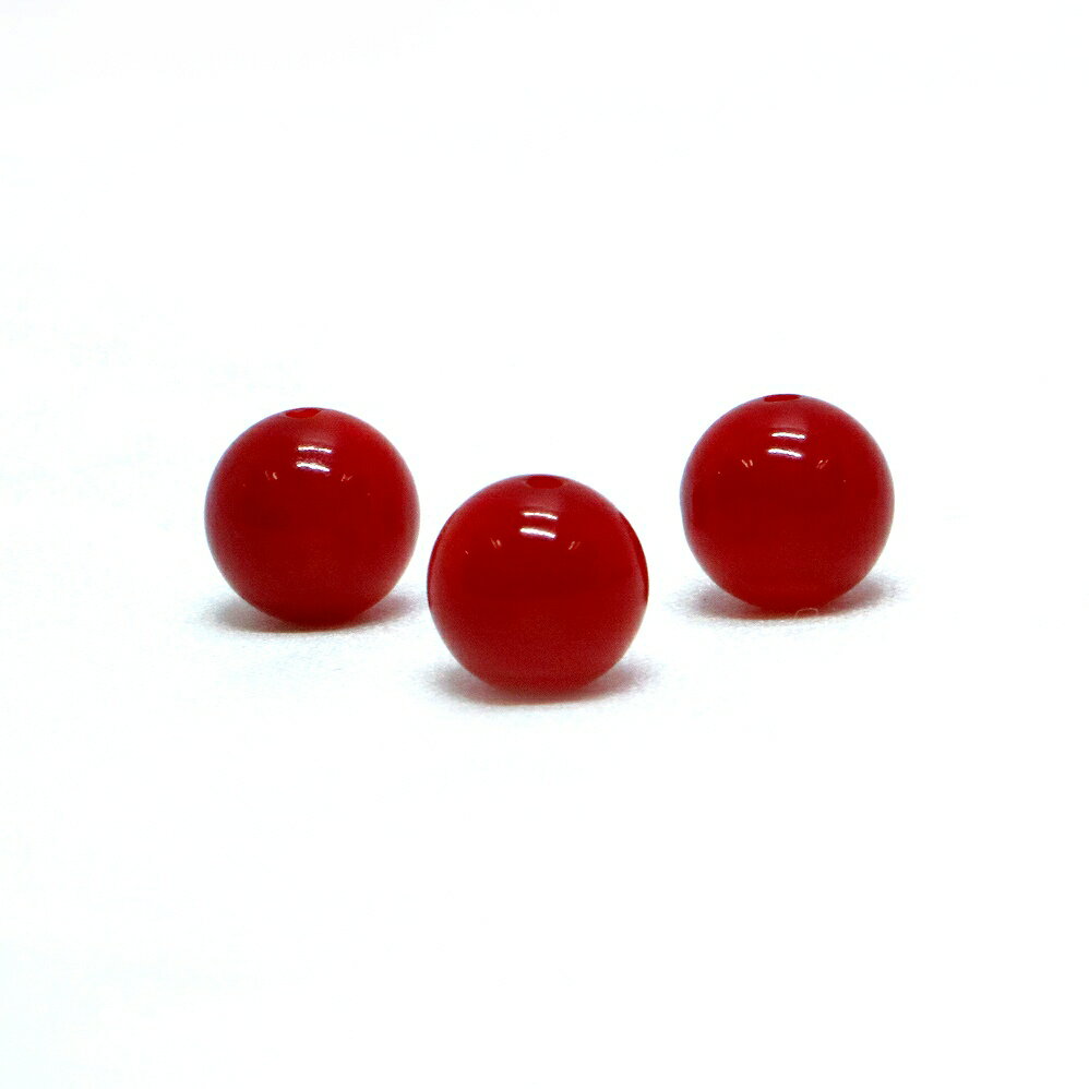 樂天商城 - ●1粒売り●コーラル（さんご・染め）赤色【丸玉】8mm【天然石 ビーズ パワーストーン】