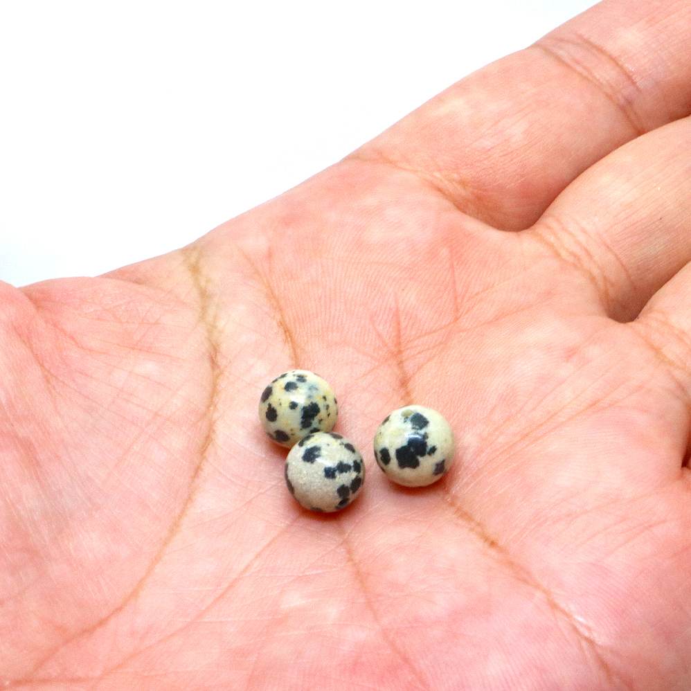 ●1粒売り●ダルメシアンジャスパー【丸玉】8〜9mm【天然石 ビーズ パワーストーン】