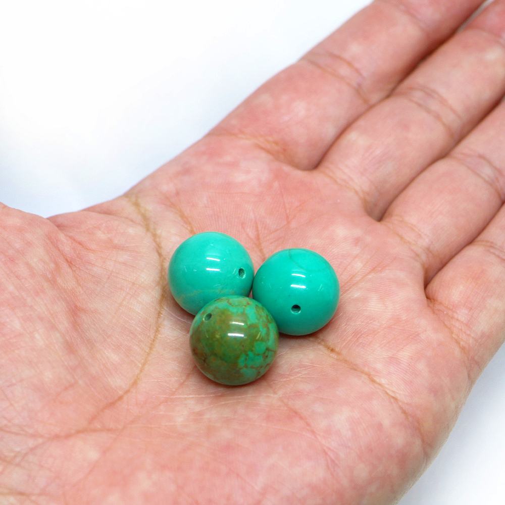 ●1粒売り●ハウライト マグネサイト ターコイズ(染め グリーン)【 丸玉】16mm【天然石 ビーズ パワーストーン】
