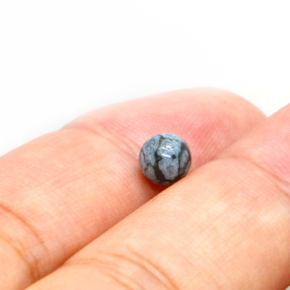 ●5粒売り●スノーフレークオブジディアン【丸玉】6mm【天然石 ビーズ パワーストーン】