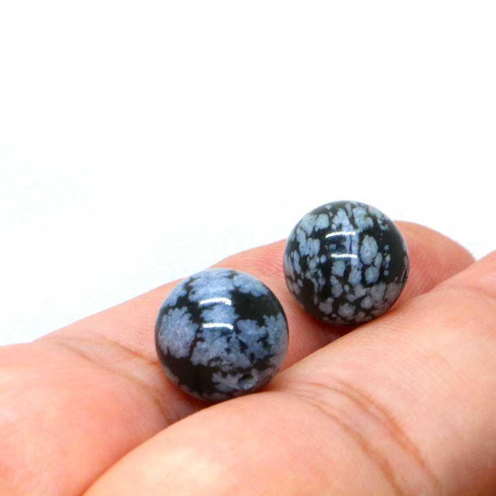 ●5粒売り●スノーフレークオブジディアン【丸玉】10mm【天然石 ビーズ パワーストーン】