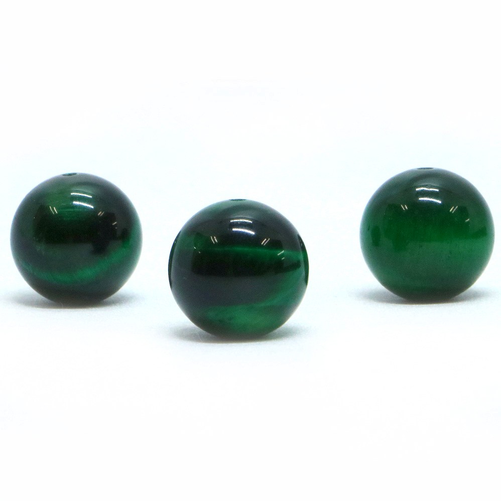 Rakuten - ●1粒売り●グリーンタイガーアイ【丸玉】14mm【天然石 ビーズ パワーストーン】
