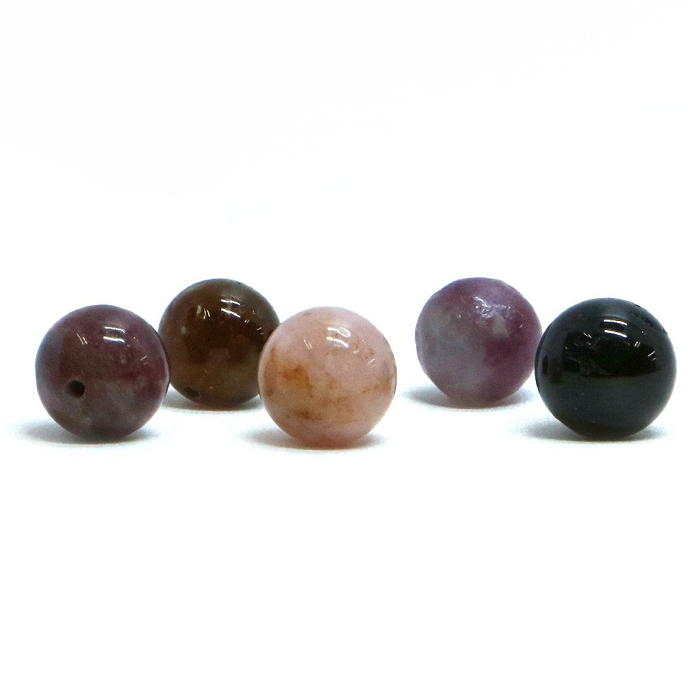 ●5粒売り●トルマリンミックス【丸玉】10mm【天然石 ビーズ パワーストーン】