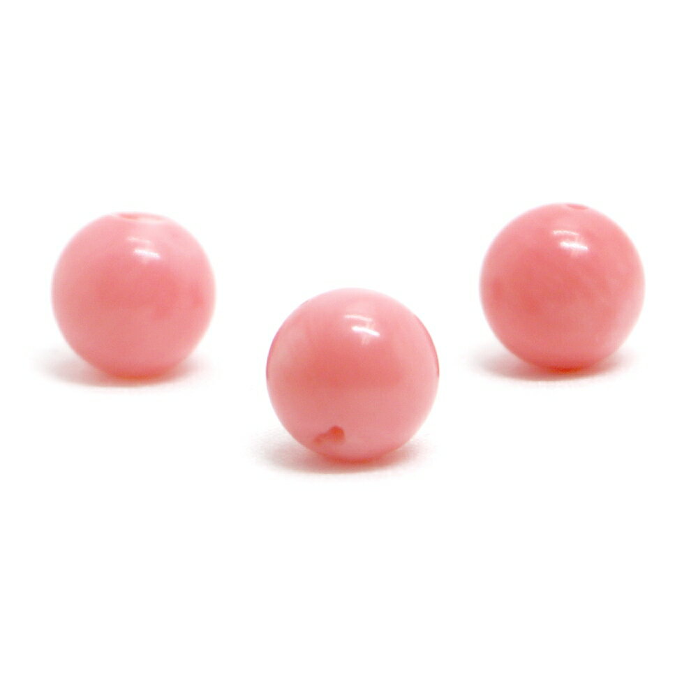 Rakuten - ●1粒売り●コーラル（さんご・染め）ピンク【丸玉】10mm【天然石 ビーズ パワーストーン】