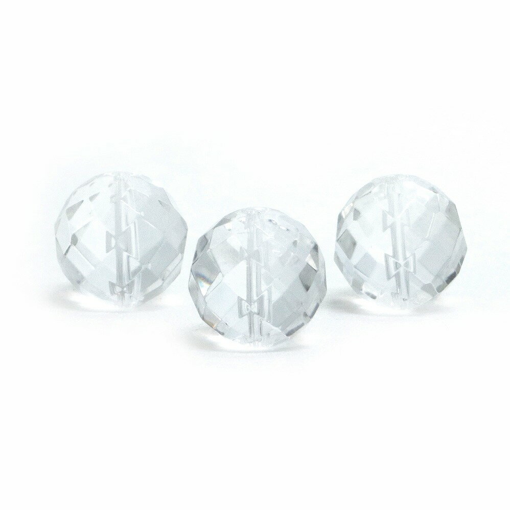 樂天商城 - ●1粒売り●水晶（クリスタル）【カット】14mm【天然石 ビーズ パワーストーン】