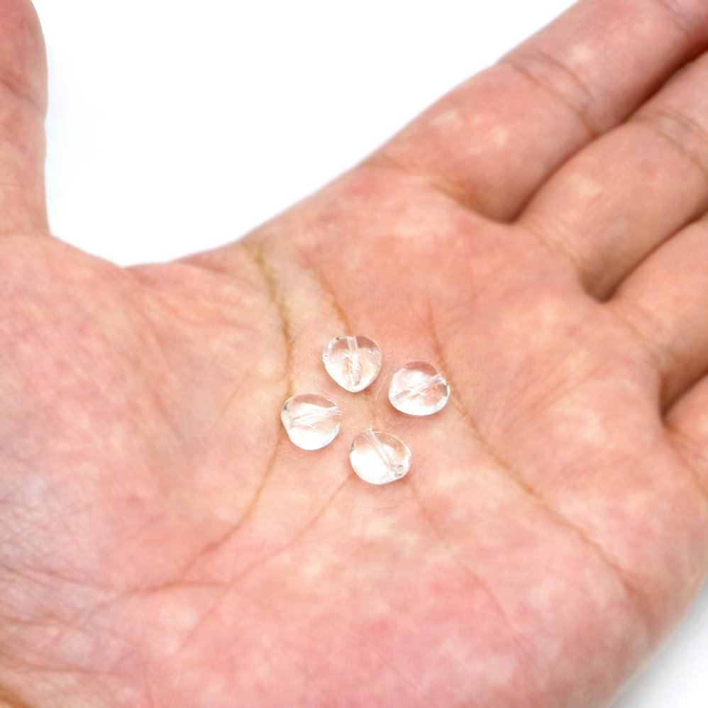 ●1粒売り●水晶（クリスタル）【ハート】8mm（厚み5mm）【天然石 ビーズ パワーストーン】