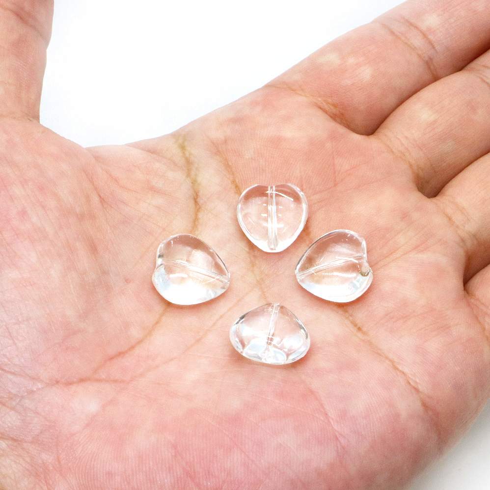 ●1粒売り●水晶（クリスタル）【ハート】14mm（厚み6mm）【天然石 ビーズ パワース...