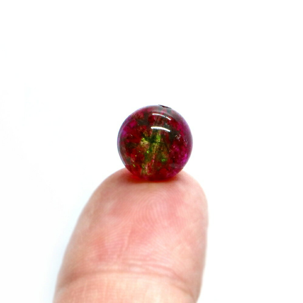 ●1粒売り●クォーツ（染め）ウォーターメロン【丸玉】10mm【天然石 ビーズ パワーストーン】