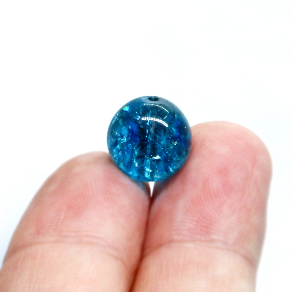 ●1粒売り●クォーツ（染め）ブルー【丸玉】12mm【天然石 ビーズ パワーストーン】