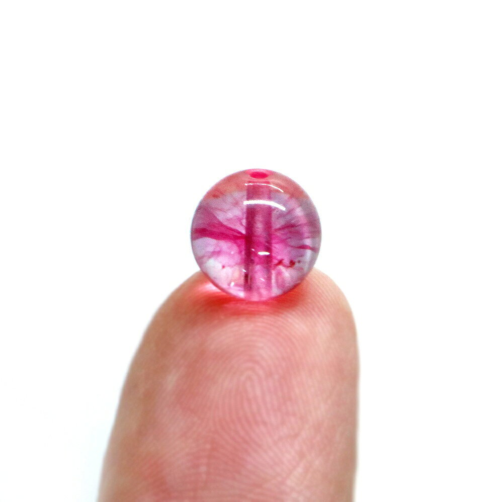 ●1粒売り●クォーツ（染め）ピンク【丸玉】10mm【天然石 ビーズ パワーストーン】