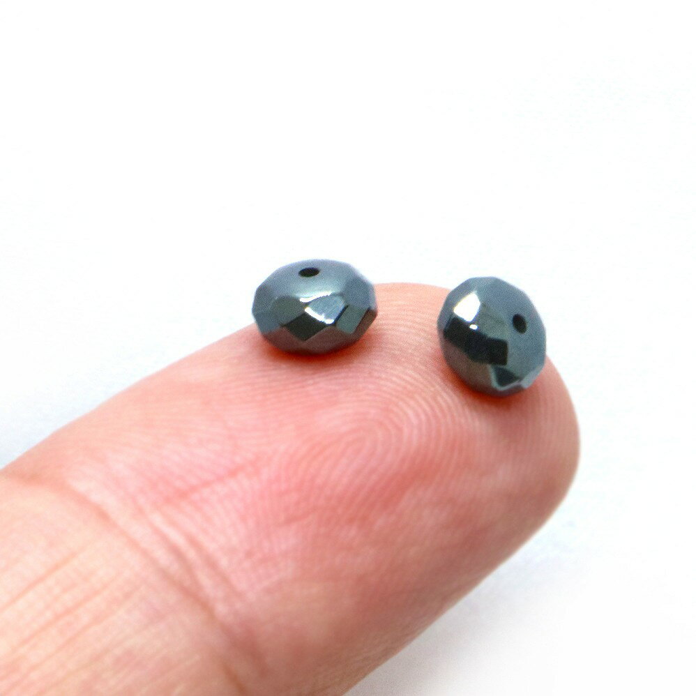 ●1粒売り●ヘマタイト【ボタンカット】4×6mm【天然石 ビーズ パワーストーン】