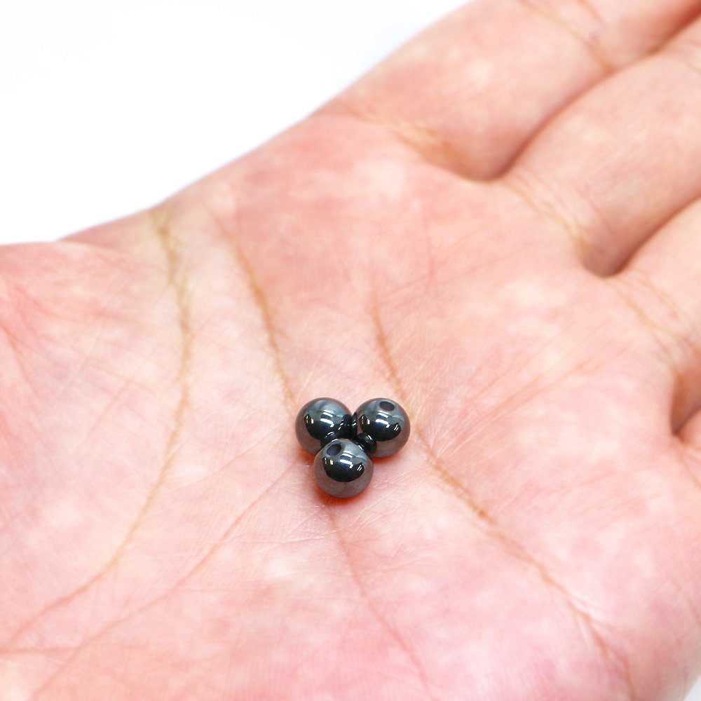 ●1粒売り●ヘマタイト（マグネット）【丸玉】6mm【天然石 ビーズ パワーストーン】