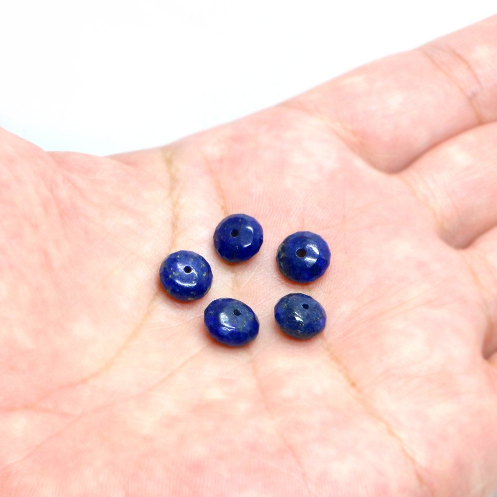 ●1粒売り●ラピスラズリ【ボタンカット】6×8mm【天然石 ビーズ パワーストーン】