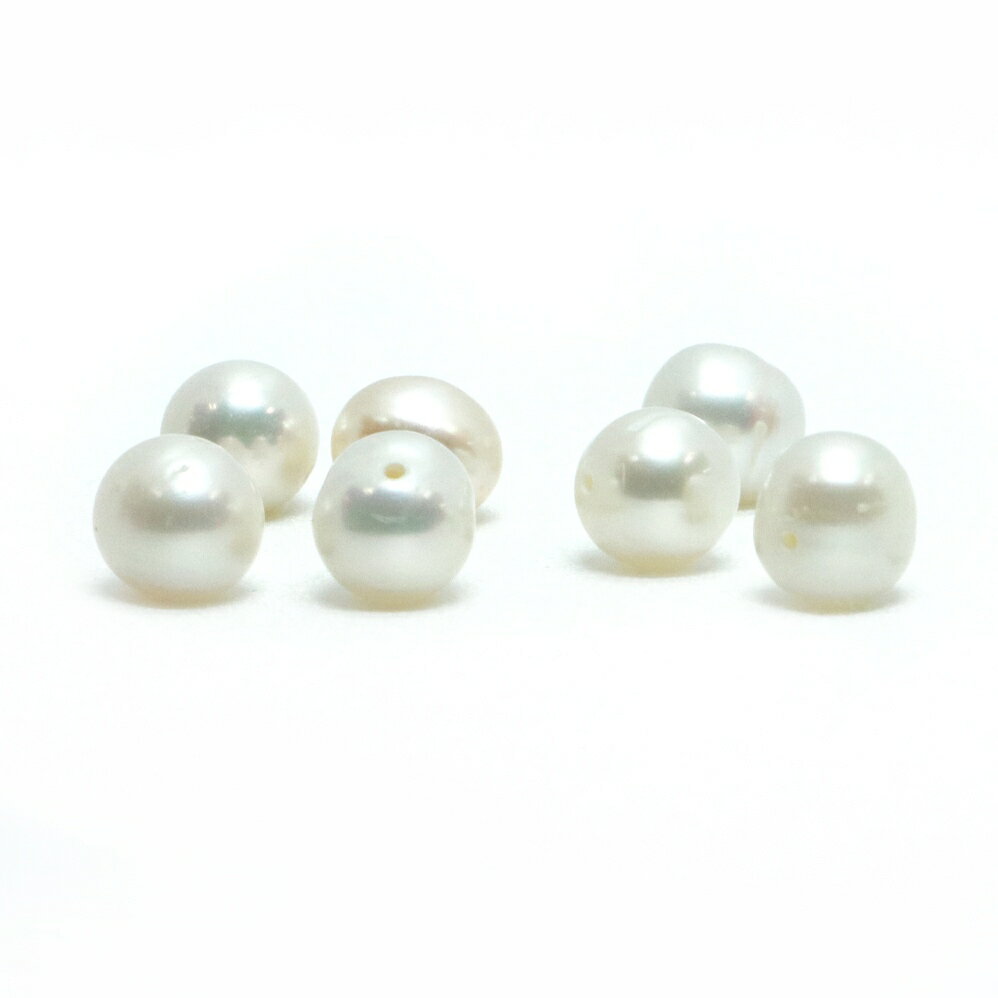 ●1粒売り●淡水パール（ホワイト）【ポテト】8～9mm【天然石 ビーズ パワーストーン】