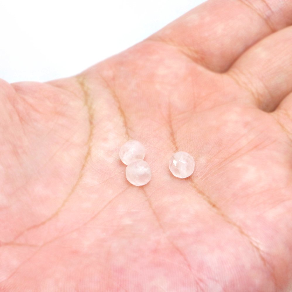 ●1粒売り●ローズクォーツ【カット】6mm【天然石 ビーズ パワーストーン】