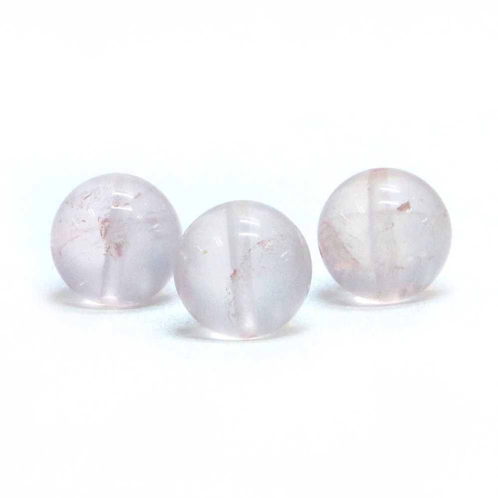 Rakuten - ●1粒売り●ローズクォーツ(クリア)【丸玉】12mm【天然石 ビーズ パワーストーン】