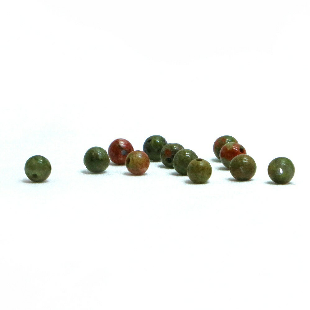 ●5粒売り●ユナカイト 丸玉 4mm 天然石 ビーズ パワーストーン 