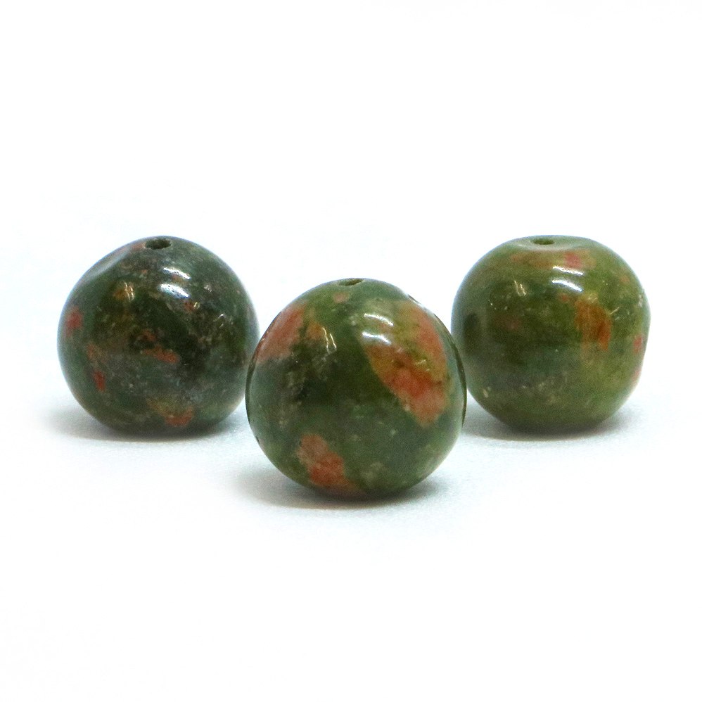 ●5粒売り●ユナカイト 丸玉 12mm 天然石 ビーズ パワーストーン 