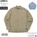 EMMETI エンメティ ARTURO CA04 sfoderati con le tasche スタンドカラースエードレザーシャツ メンズ ARTURO