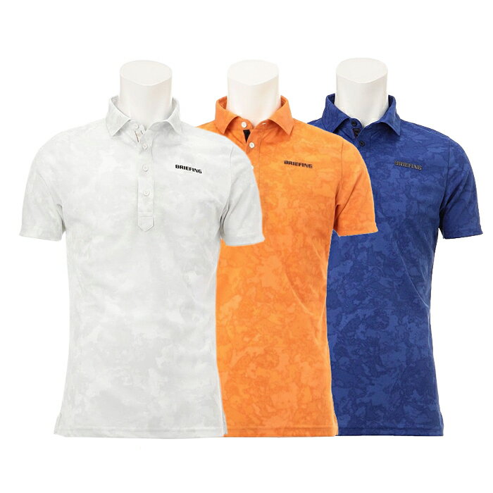 楽天EXCLUSIVEBRIEFING GOLF ブリーフィングゴルフ MENS TIE DYE CAMO WC SHIRT CR タイダイカモポロシャツ メンズ 春夏 000/WHITE 040/ORANGE 070/BLUE BRG221M65