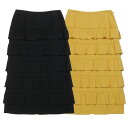 BORDERS at BALCONY ボーダーズアットバルコニーSMOOTH FRILL SKIRT レディース BLACK YELLOW BD2211-2N-10