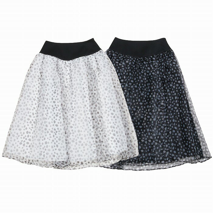 BORDERS at BALCONY ボーダーズアットバルコニー ORGANDY PRINTED SKIRT レディース 22秋冬 WHITE BLACK BD2221-3H-12