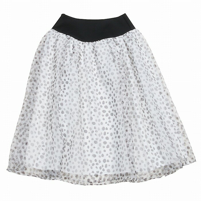 BORDERS at BALCONY ボーダーズアットバルコニー ORGANDY PRINTED SKIRT レディース 22秋冬 WHITE BLACK BD2221-3H-12