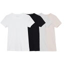 スリードッツ Tシャツ レディース three dots スリードッツ オーガニックコットンニット Tシャツ レディース 24春夏 AG1C032Y