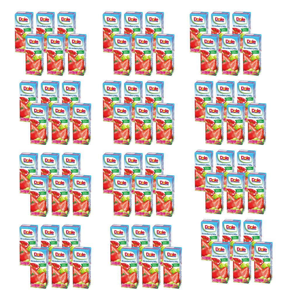 Lunaria楽天市場店の【直送品】まとめ買い4ケースセット　【雪印メグミルク】Dele ストロベリーミックス100% 200ml×18本　合計72本｜アングル2