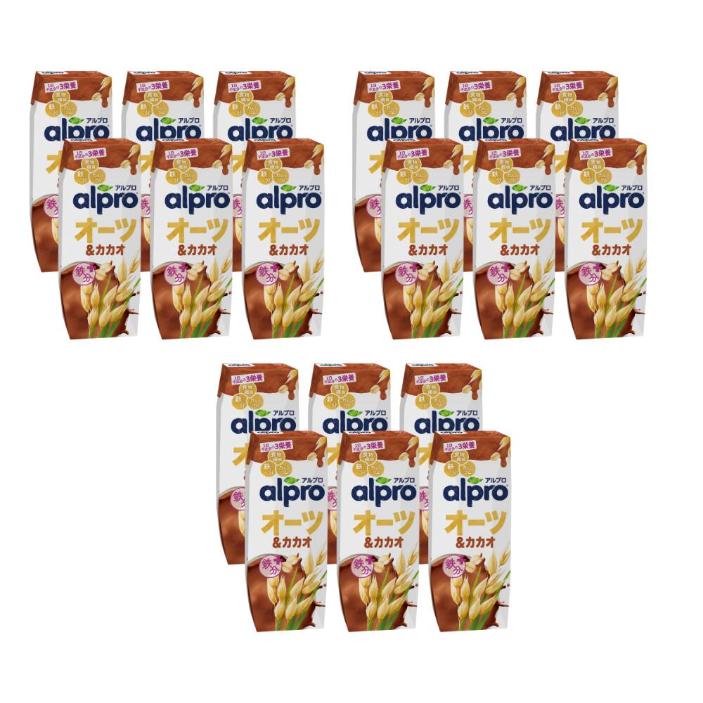 Lunaria楽天市場店の【直送品】【ダノン】アルプロ 食物繊維＆鉄分 オーツ＆カカオ 贅沢チョコレートの味わい250ml×18本｜アングル2