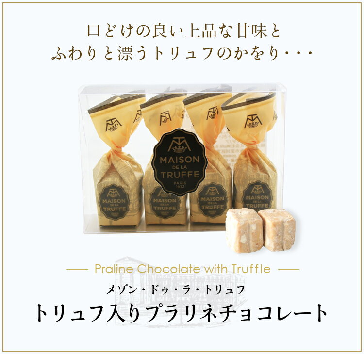 トリュフ入りプラリネチョコレート28g（4粒入り）日本限定サイズ トリュフチョコレート トリュフ ギフト チョコレート メゾン・ドゥ・ラ・トリュフ MAISON de la TRUFFE