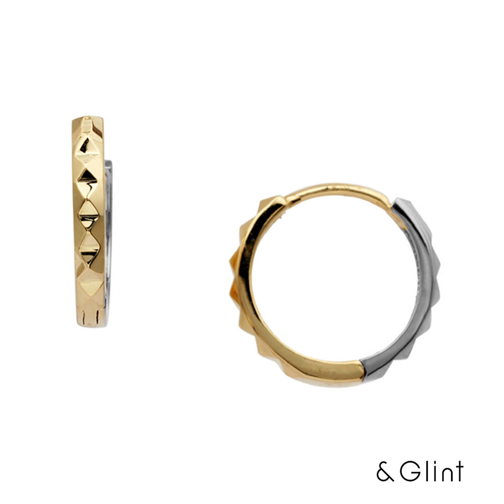 ★20%OFFクーポン配布中★K18 イエローゴールド/ホワイトゴールド コンビカラー フープピアス プレゼント ギフト シンプル アレルギー対応 エレガント ...