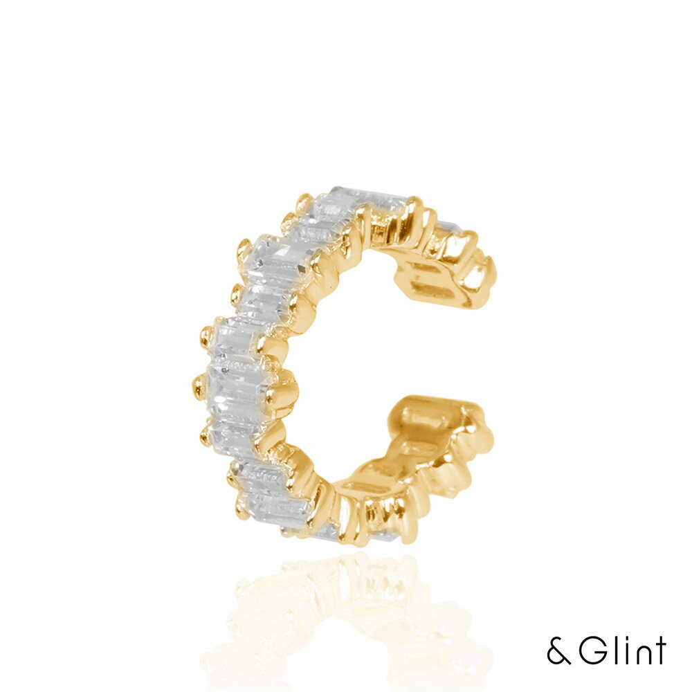 ★20%OFFクーポン配布中★【片耳販売】K10 イエローゴールド、ピンクゴールド、ホワイトゴールド キュービックジルコニア バケットカットイヤーカフ プレゼン...