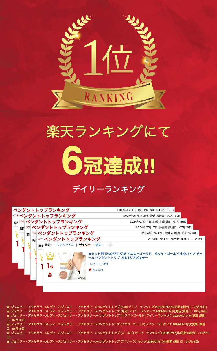 【20％OFFクーポン★6/1_一日限定】【セット割 5％OFF】K18 イエローゴールド、ホワイトゴールド 中空パイプ チャーム ペンダントトップ ＆ K18 アズキチェーン 記念日 誕生日 プレゼント ギフト アレルギー対応 綺麗 おしゃれ