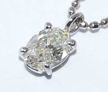 鑽石 - オーバルカット ダイヤモンド-SI-2/Jカラー/0.360ct シンプル Pt ペンダントネックレス 【店頭受取対応商品】