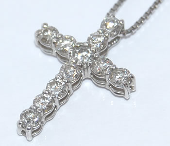 樂天商城 - ダイヤモンド-0.50ct クロス/十字架デザイン Pt ペンダントネックレス 【店頭受取対応商品】