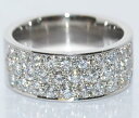 VSクラス ラージメレダイヤモンド-1.37ct 極太 平打ち 無垢 デザイン オリジナル Pt パヴェ リング 指輪 【店頭受取対応商品】(4)