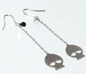 K18-イエローゴールド/ホワイトゴールド/ピンクゴールド 髑髏/ドクロ/スカル デザイン フックピアス【店頭受取対応商品】 【プチスク-Petite Squ】 【受注発注】