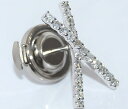 ダイヤモンド-0.20ct エックス/X/クロス デザイン K18WG オリジナル ラペルピン/ピンバッジ 【店頭受取対応商品】