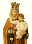 《レーピ》欧州教会使用創業100年 木彫りブランド木彫り　聖母マリア像「 カルメル山 」聖母子像 カラー仕上げ（手彩色）高さ 20cm　保証書付【イタリア】