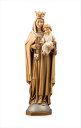 《レーピ》欧州教会使用創業100年 木彫りブランド木彫り　聖母マリア像「 カルメル山 」聖母子像 カラー仕上げ（手彩色）高さ 30cm　保証書付【イタリア】
