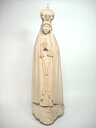 《レーピ》欧州教会使用創業100年 木彫りブランド木彫り　聖母マリア像「 ファティマ 」白木仕上げ　高さ 20cm保証書付【イタリア】