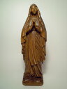 《レーピ》欧州教会使用創業100年 木彫りブランド木彫り　聖母マリア像「 ルルド 」ダークブラウン仕上げ高さ 15cm　保証書付【イタリア】 その1