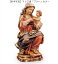 《レーピ》欧州教会使用創業100年 木彫りブランド木彫り　聖母マリア像「プラハ」聖母子像カラー仕上げ（手彩色）高さ 31cm　保証書付【イタリア】