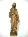 《レーピ》欧州教会使用創業100年 木彫りブランド木彫り　聖母マリア像（聖心）「セイクリッド・ハート」ダークブラウン高さ 20cm　保証書付【イタリア】