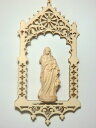 《レーピ》欧州教会使用創業100年 木彫りブランド『ポプラ材 つり飾り』ミニ木彫り　聖母マリア像「 ルネサンス 」白…