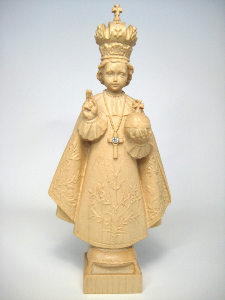 《レーピ》欧州教会使用創業100年 木彫りブランド木彫り　イエス キリスト像 「 プラハの幼子 」ニス仕上げ高さ 15cm…