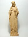 《レーピ》欧州教会使用創業100年 木彫りブランド木彫り イエス キリスト像 「セイクリッド ハート」（聖心）ニス仕上げ 高さ 20cm保証書付【イタリア】