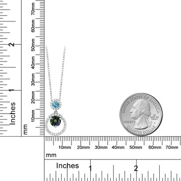 1.93カラット 天然石 ミスティックトパーズ (グリーン) ネックレス レディース ペンダント 天然 スイスブルートパーズ シルバー925 ブランド おしゃれ サークル 緑 大粒 金属アレルギー対応