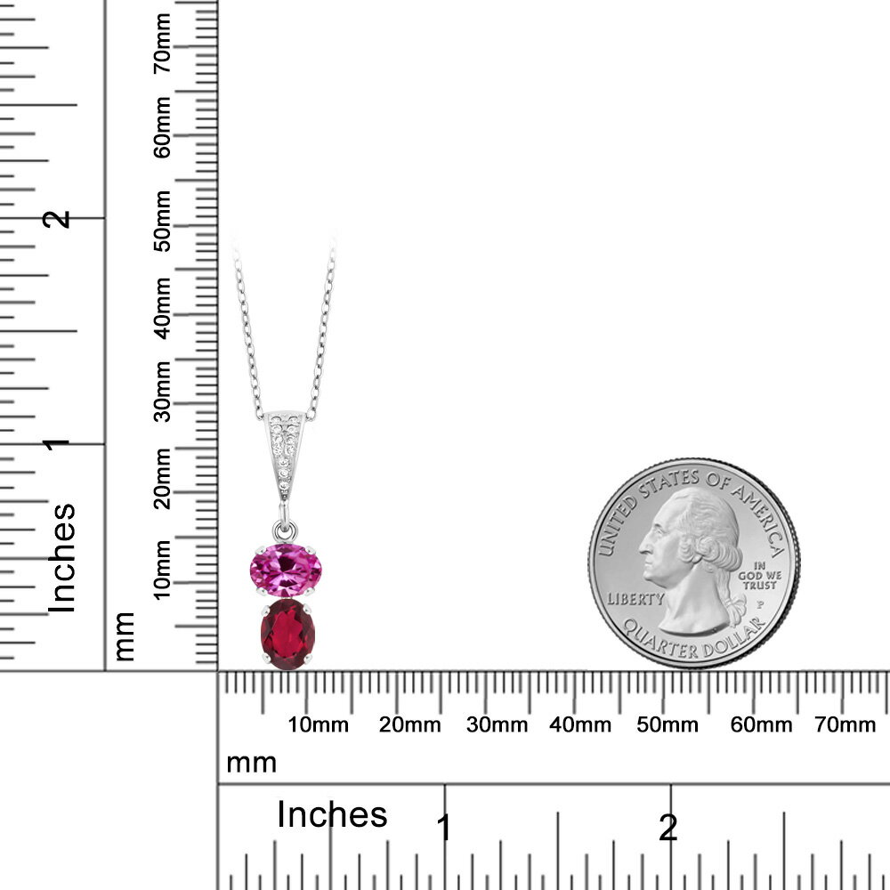 【楽天市場】3.02カラット 合成ピンクサファイア ネックレス レディース ペンダント 天然 ミスティックトパーズ (ルビーレッド) シルバー